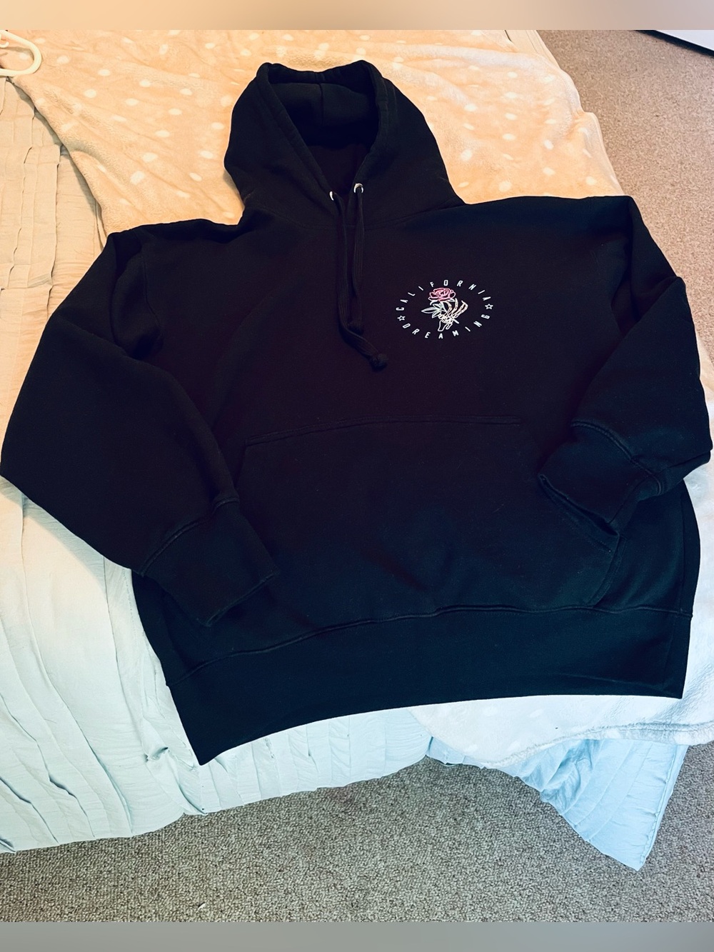 SCW California Dreaming Unisex Black Hoodie.